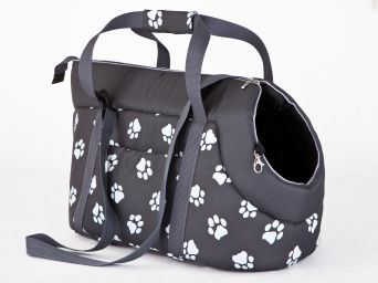 Transporttasche für Hunde graphite mit Pfoten