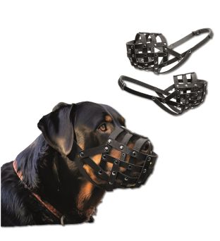 Maulkorb aus weichem Leder für Hunde, Farbe schwarz